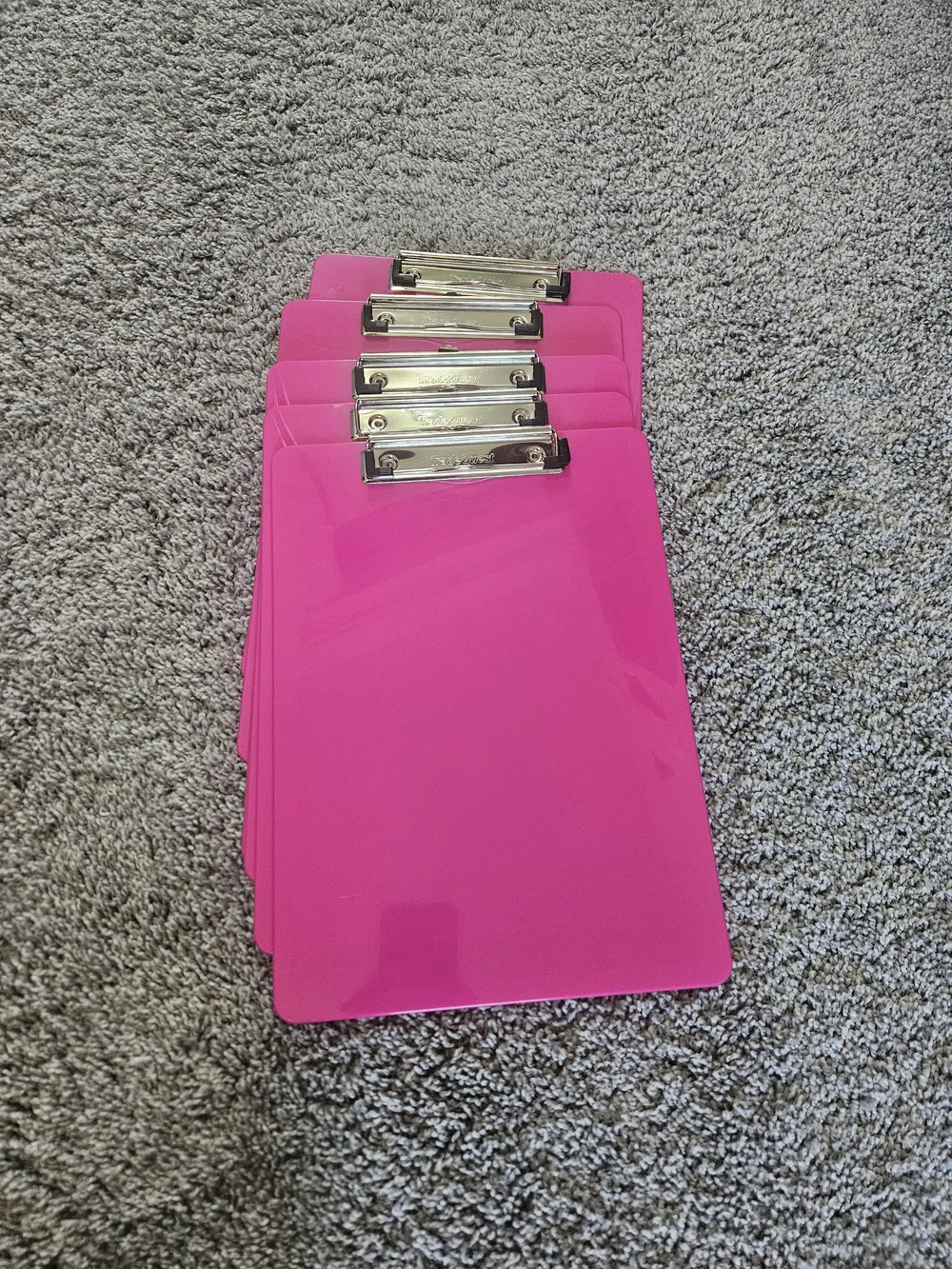 Hot Pink Clipboards with Silver Clip X 6